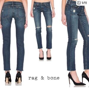 Rag & Bone Dre Distressed Jean Dark Wash Size 26